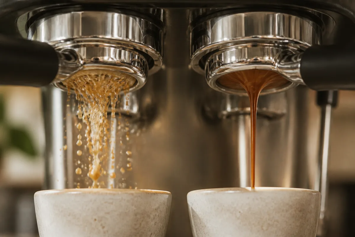 Comparaison d’écoulement : pressurisé (spray) vs simple paroi (filet régulier)